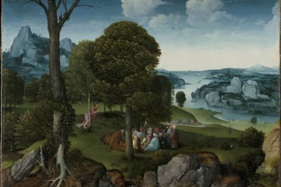 دانلود نقاشی موعظه سنت جان باپتیست اثر یوآخیم پاتینیر