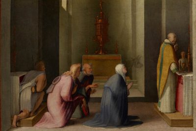 دانلود نقاشی آیین عشاء ربانی شگفت انگیز کاترین قدیس اثر دومنیکو بکافومی